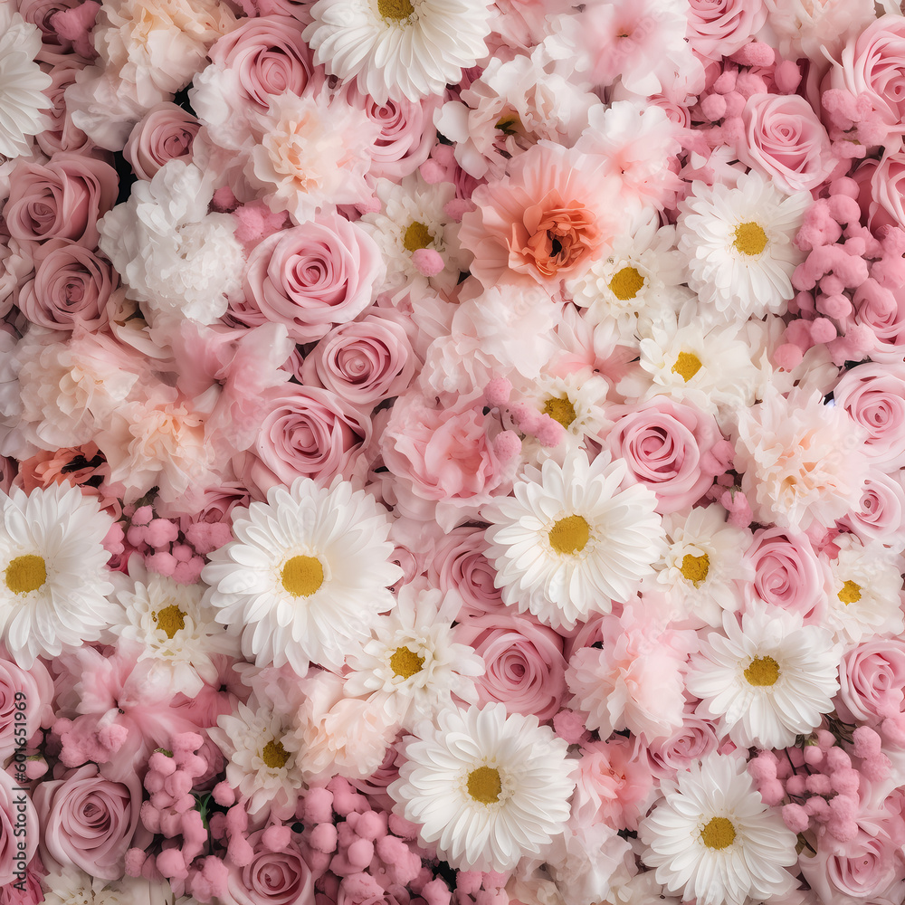 Pink And White Flowers Tone Background Illustration