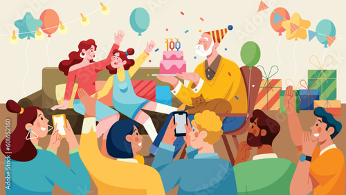 Hundred Years Old Man Birthday Party