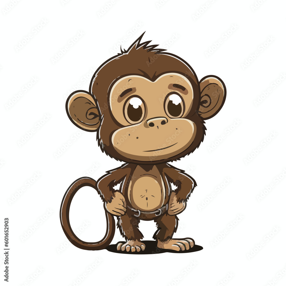 Obraz premium vector cute monkey cartoon style