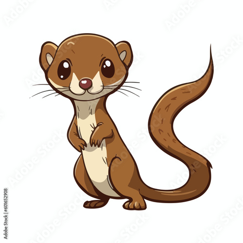 vector cute weasel cartoon style