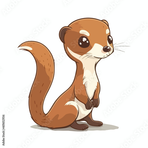 vector cute weasel cartoon style