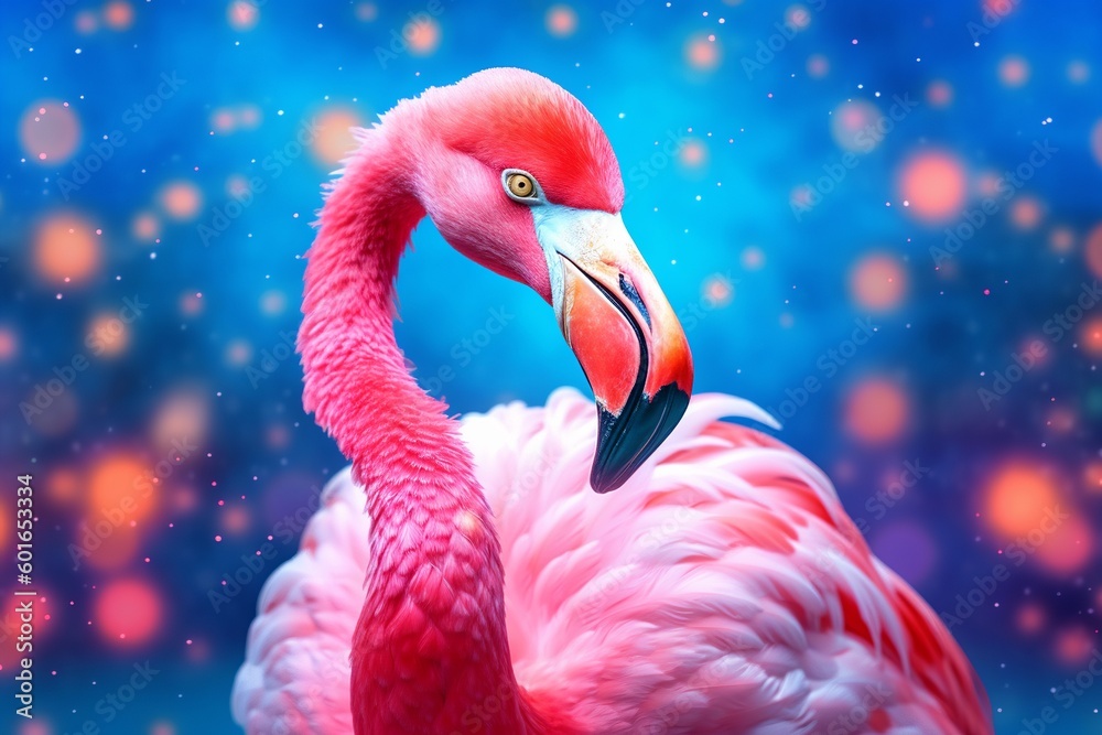 Fototapeta premium close up of a pink flamingo