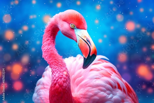 close up of a pink flamingo © Mohammad Moiz