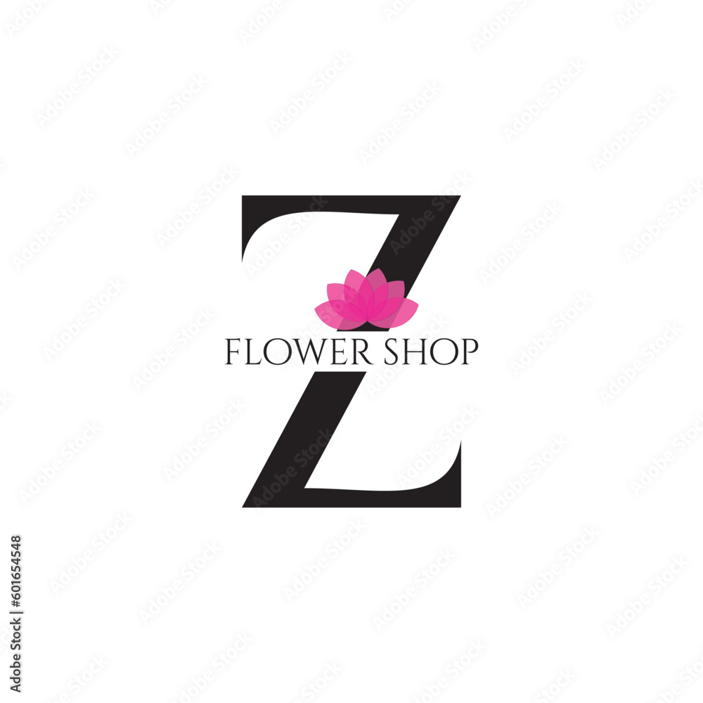 letter z logo,z flower shop logo. flower shop logo, initial letter Z