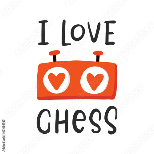 Chess slogan with clock. Hand drawn design element on chess theme. Motivational slogan, inspirational quote. Stylized lettering sports symbol. T shirt, sticker, poster design, label