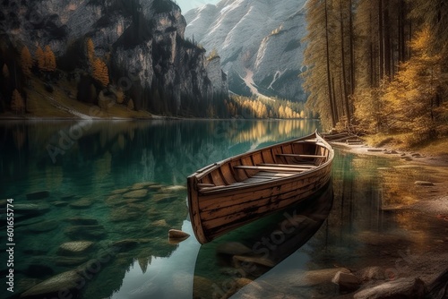 Beautiful lake braies in south tyrol, italy