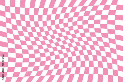 Distorted checkerboard pink pattern