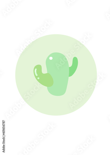 cute green cactus vector illustration