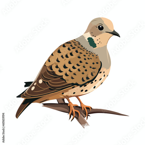 vector cute turtledove cartoon style