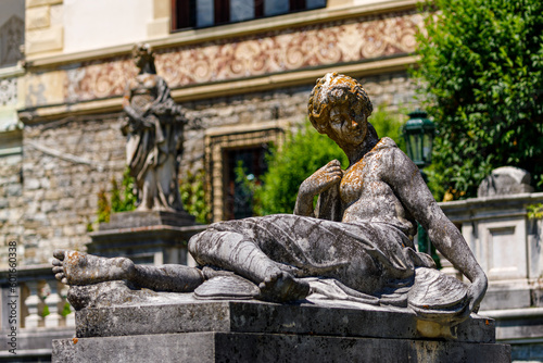 Statue at the Peles Castle in Romania photo