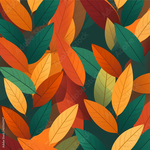 Minimalist Fallen Leaves Pattern Background Illustration