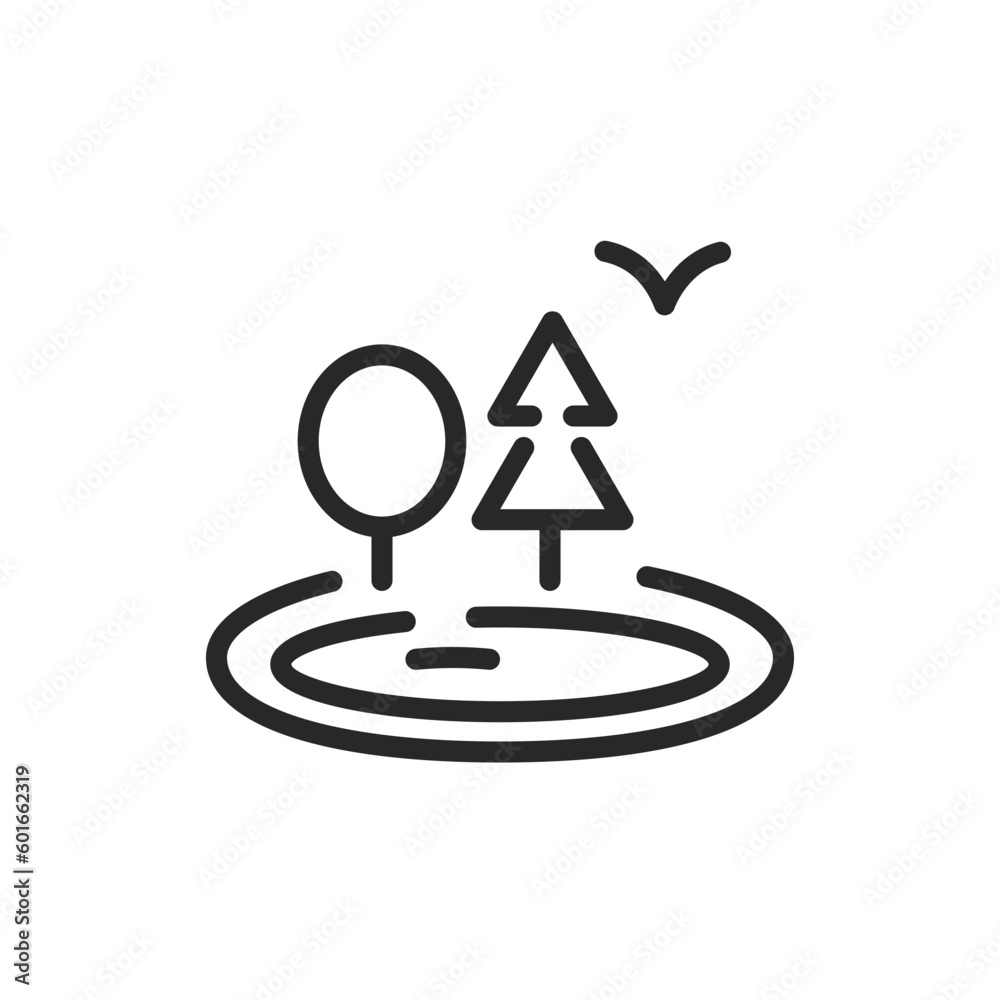 Vecteur Stock Recreation Zones Vector Icon. Editable Outline
