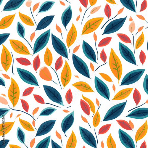 Minimalist Leaves Pattern Plain Background Illustration