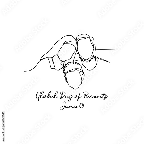 line art of global day of parents good for global day of parents celebrate. line art. illustration.