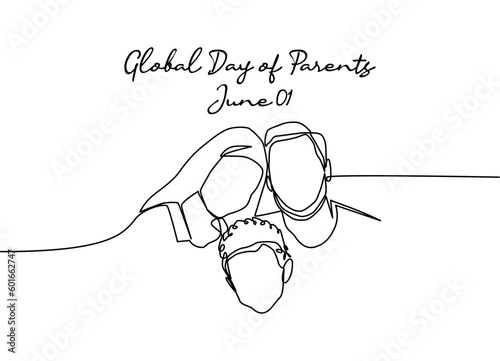 line art of global day of parents good for global day of parents celebrate. line art. illustration.