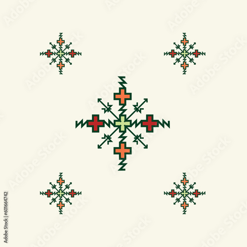 Abstract Geometric Moroccan Fassi Embroidery Pattern