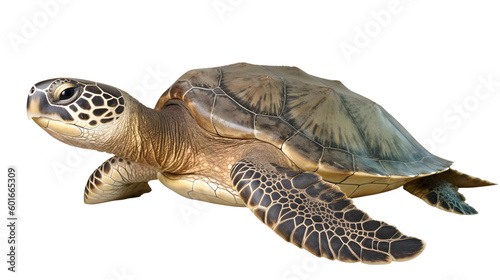 Sea turtle on transparent background, png