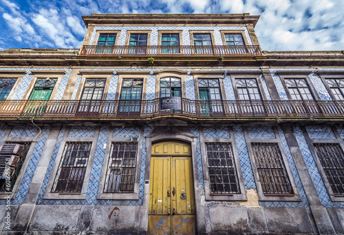Town house facade in Massarelos area of Porto, Portugal photo