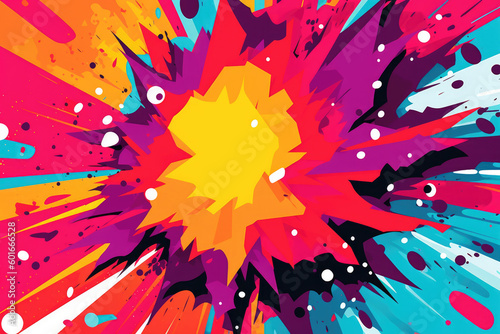 Illustration featuring a clash color background suitable