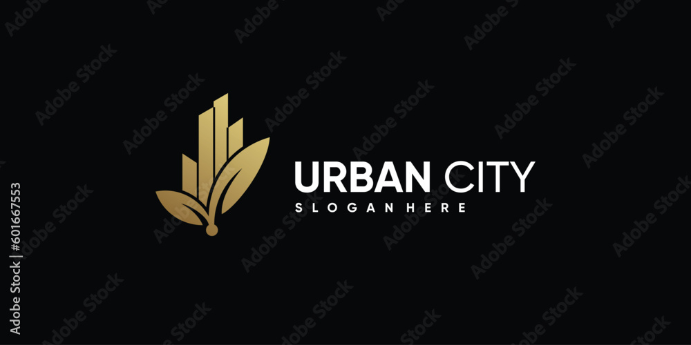 Urban city logo vector design with modern concept idea Urban city logo vector design with modern concept idea