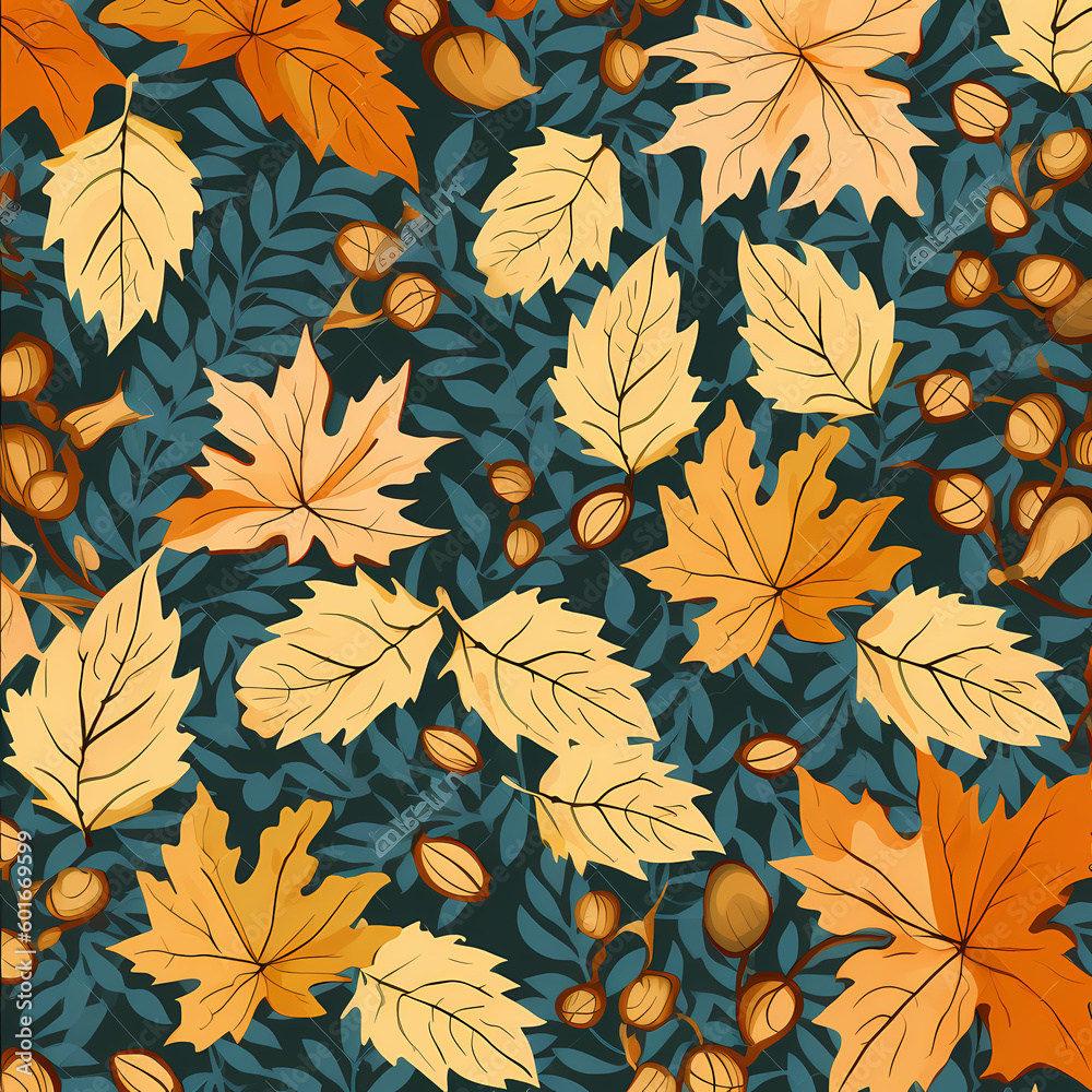 Autumn Leaves Pattern Illustration