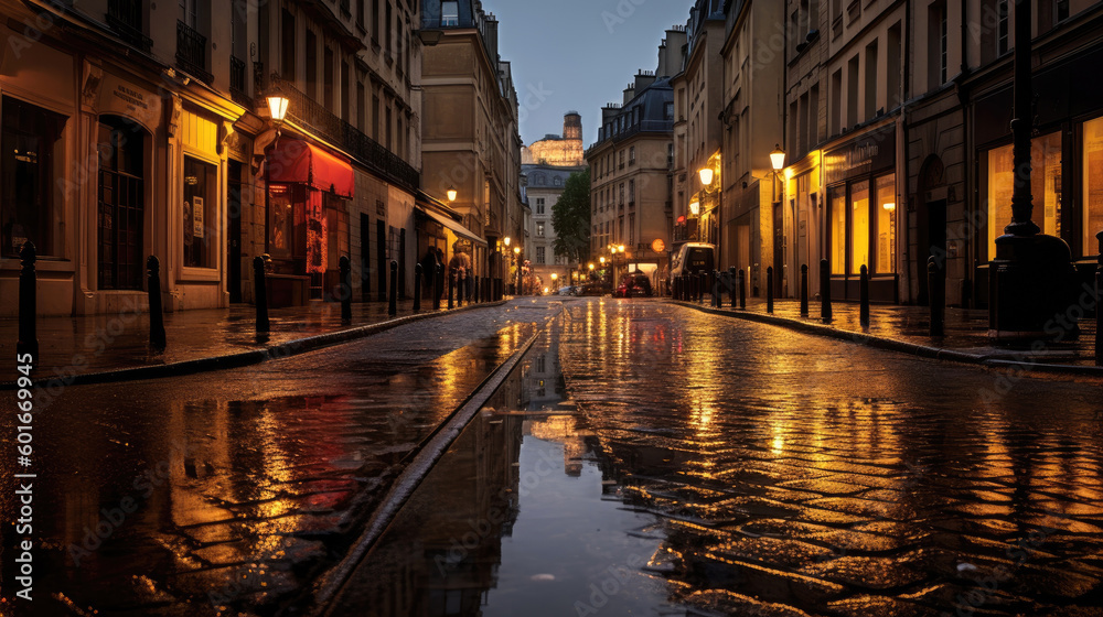 Paris after rain. Generative ai