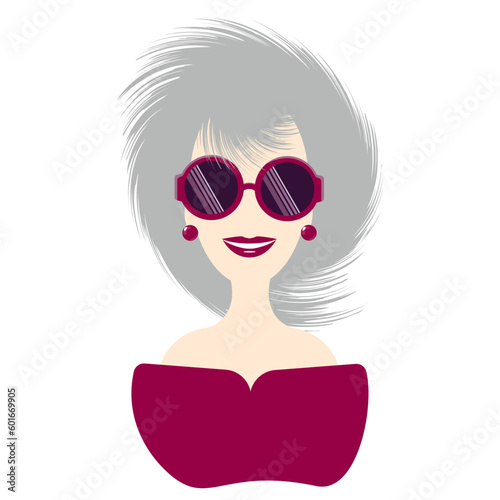older woman with glasses