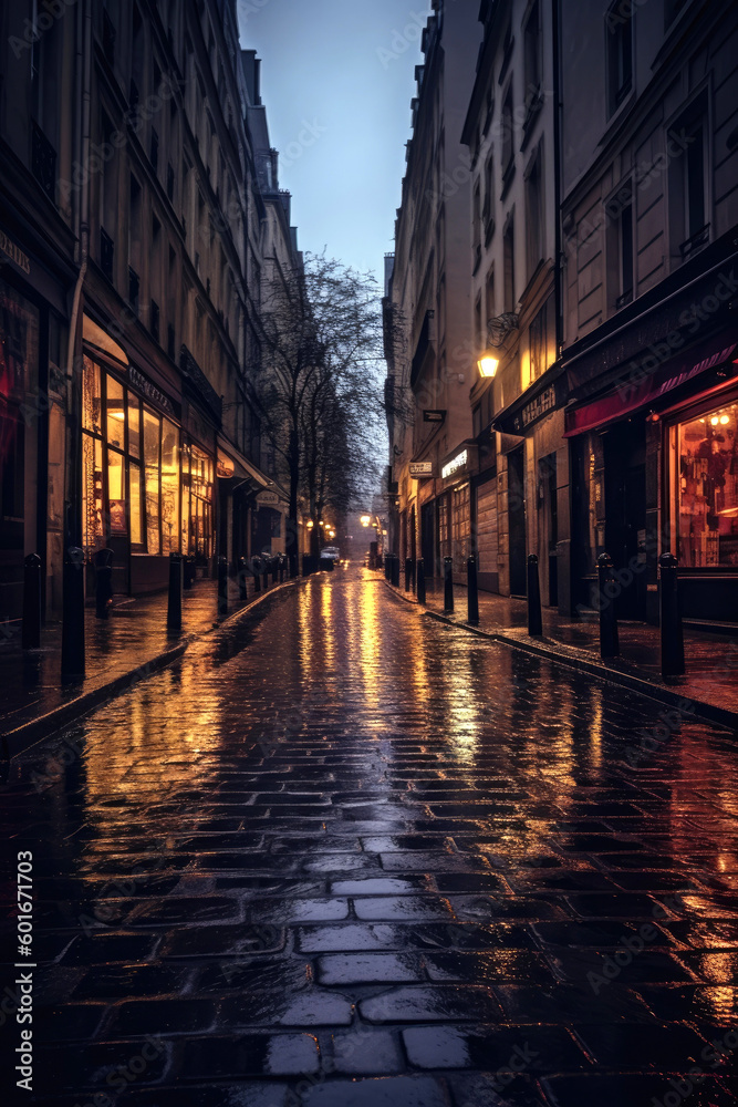Paris after rain. Generative ai