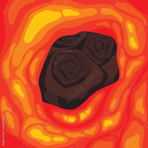 Red texture of molten lava. Vector background. Lava texture for game. hot molten magma. Cartoon vector illustration. stone in lava