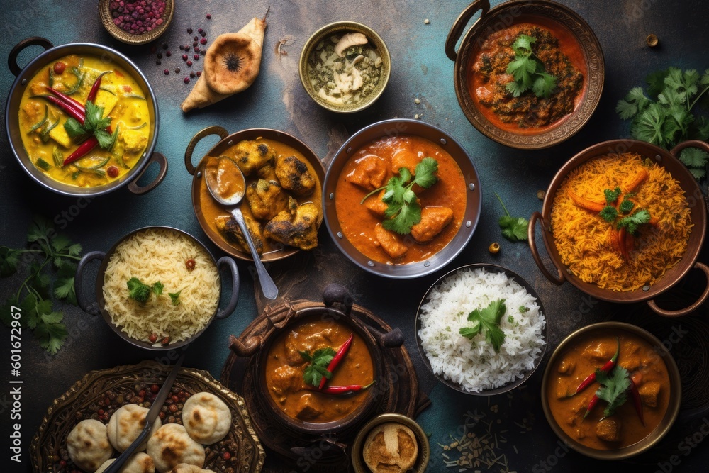 curry of spicy chicken with rice, ai generative curry of spicy chicken with rice, ai generative
