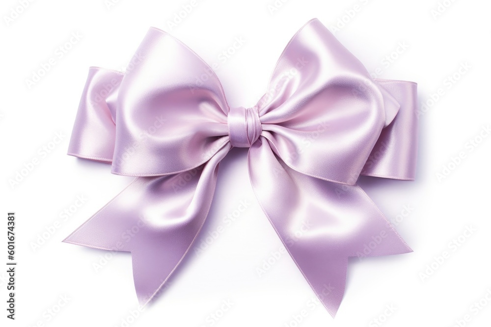 purple bow isolated on white background, ai generative