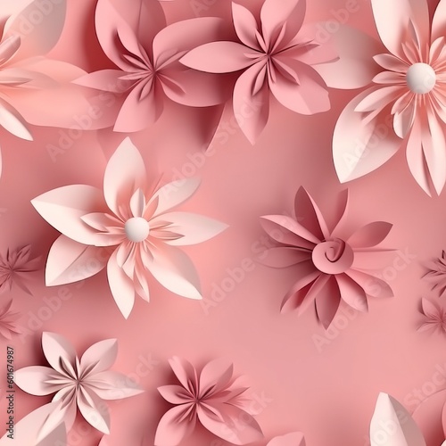 Elegant Paper Flower on Soft Pink Background