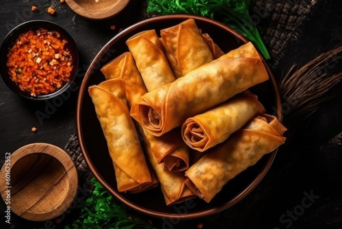 Obraz na płótnie spring rolls,Snacks,AI generative
