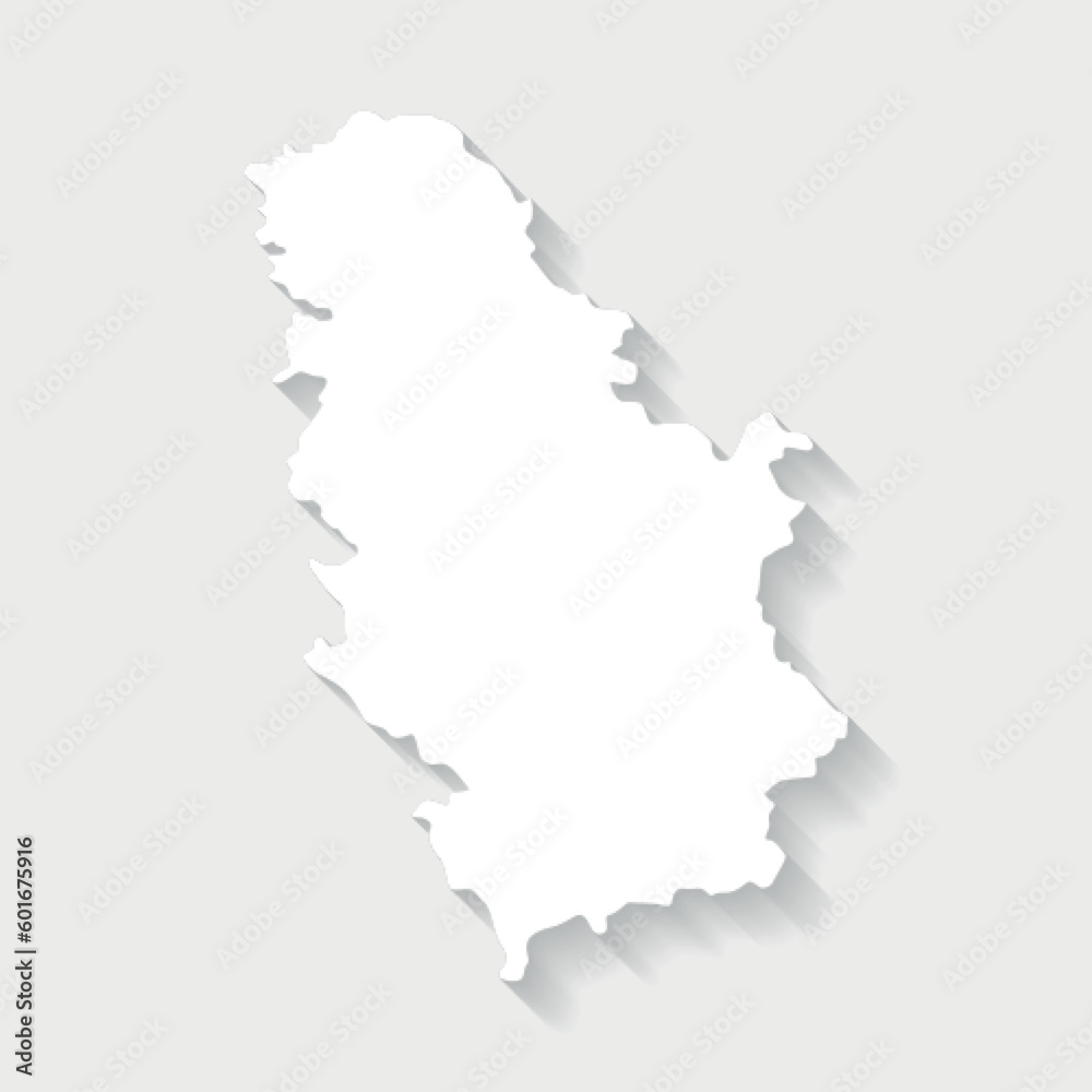 Simple white Serbia map on gray background, vector Simple white Serbia map on gray background, vector