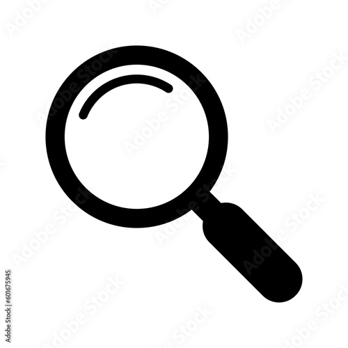 Magnifying glass icon, magnifier or loupe sign.