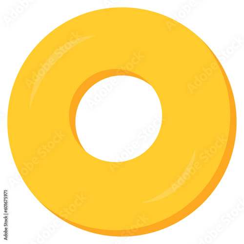 Rubber swimming ring. Vector flat illustration