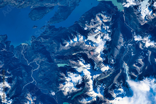 Scene of Patagonia. Digital enhancement. Elements by NASA