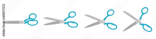 Scissors icons set. Isolated cutting scissors. Pictogram of scissor. Symbol of cutting. Vector illustration