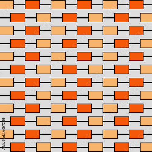 Simple geometric pattern. Geometric background with orange and beige rectangles on light grey backdrop. Wallpaper design. Scrapbooking paper