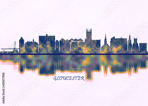 Gloucester skyline. Cityscape Skyscraper Buildings Landscape City Background Modern Art Architecture Downtown Abstract Landmarks Travel Business Building View Corporate