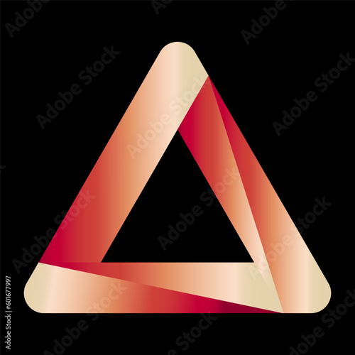 Emergency warning triangle logo design gradient color on isolated black background.