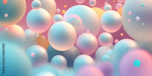 Background of balloons of different sizes in pastel colors.