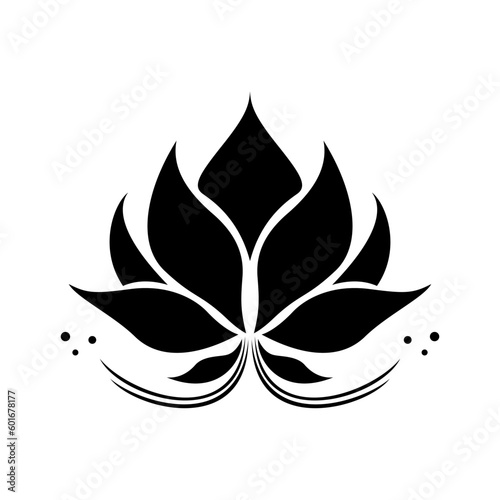 Lotus flower icon. Lotus flower. Black lotus icon on white background. Lotus plant. Vector illustration
