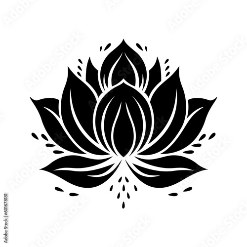 Lotus flower icon. Lotus flower. Black lotus icon on white background. Lotus plant. Vector illustration