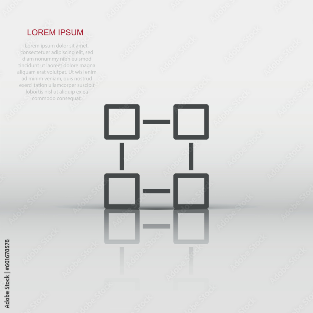 Blockchain technology vector icon in flat style. Cryptography cube block illustration. Blockchain algorithm concept. Blockchain technology vector icon in flat style. Cryptography cube block illustration. Blockchain algorithm concept.