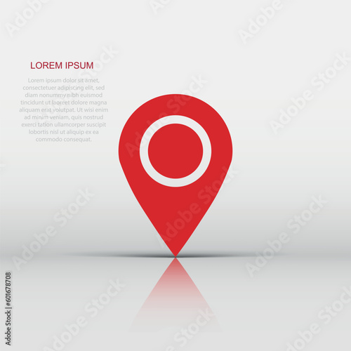 Pin map icon in flat style. Gps navigation vector illustration on white isolated background. Target destination business concept. Free Download Pin map icon in flat style. Gps navigation vector illustration on white isolated background. Target destination business concept. - GFXLoad