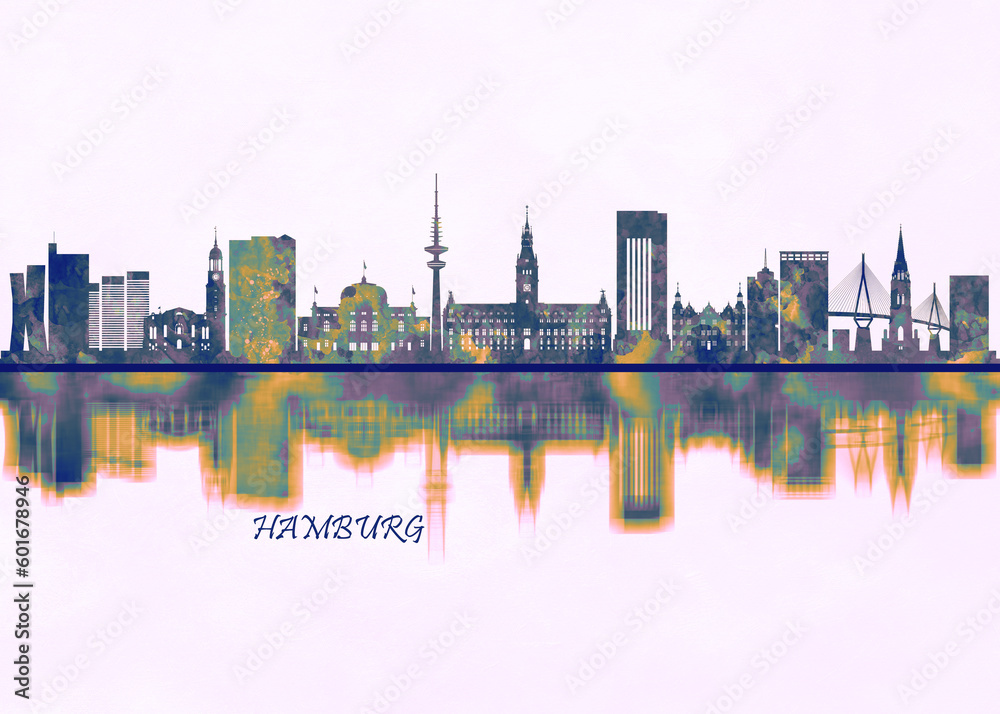 Hamburg Skyline. Cityscape Skyscraper Buildings Landscape City Background Modern Art Architecture Downtown Abstract Landmarks Travel Business Building View Corporate