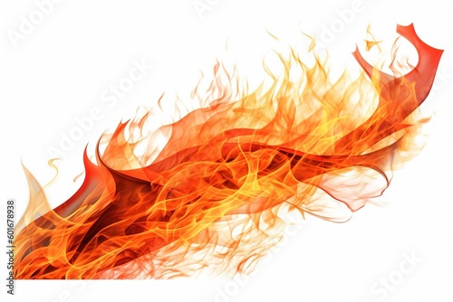 flame isolated on white background. Generated by AI