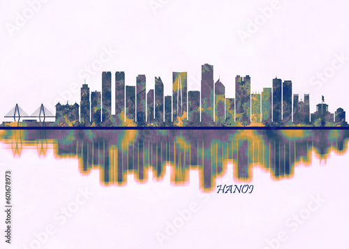 Hanoi Skyline. Cityscape Skyscraper Buildings Landscape City Background Modern Art Architecture Downtown Abstract Landmarks Travel Business Building View Corporate