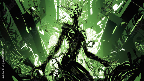 gaia forest elemental spirit, wood elves guardian - by generative ai